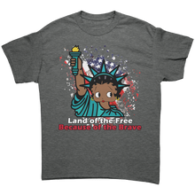Load image into Gallery viewer, Betty_Boop_Funny_Patriotic_Shirt_Indepe_Graphite_Heather_Front_Mockup.png