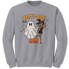 Load image into Gallery viewer, Betty_Boop_Halloween_Sweatshirt_Cute_Ha_Sport_Grey_Mockup.png