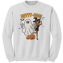 Load image into Gallery viewer, Betty_Boop_Halloween_Sweatshirt_Cute_Ha_White_Mockup.png