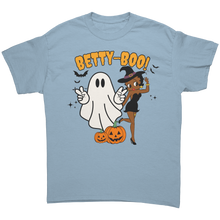 Load image into Gallery viewer, Betty_Boop_Halloween_T-Shirt_Cute_Pumpk_Light_Blue_Front_Mockup.png