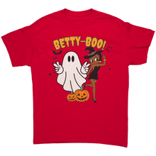 Load image into Gallery viewer, Betty_Boop_Halloween_T-Shirt_Cute_Pumpk_Red_Front_Mockup.png