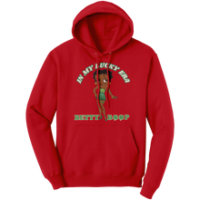 Load image into Gallery viewer, Betty_Boop_Hoodie_In_My_Lucky_Era_Hoodi_Red_Front_Mockup.png