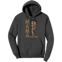 Load image into Gallery viewer, Betty_Boop_Hoodie_Leopard_Print_Mama_Ho_Dark_Heather_Front_Mockup.png