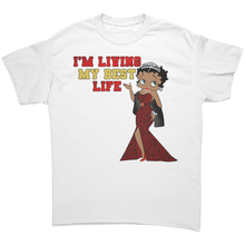 Load image into Gallery viewer, Betty_Boop_Im_Living_My_Best_Life_Shi_White_Front_Mockup.png