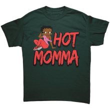 Load image into Gallery viewer, Betty_Boop_Mom_Shirt_Hot_Mama_Graphic_T_Forest_Green_Mockup.png