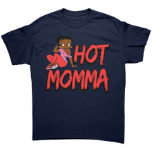 Load image into Gallery viewer, Betty_Boop_Mom_Shirt_Hot_Mama_Graphic_T_Navy_Front_Mockup.png