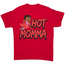 Load image into Gallery viewer, Betty_Boop_Mom_Shirt_Hot_Mama_Graphic_T_Red_Front_Mockup.png
