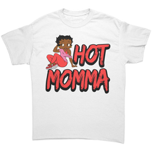 Load image into Gallery viewer, Betty_Boop_Mom_Shirt_Hot_Mama_Graphic_T_White_Front_Mockup.png