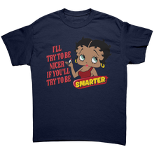 Load image into Gallery viewer, Betty_Boop_Shirt_Betty_Boop_Naughty_Shi_Navy_Front_Mockup.png