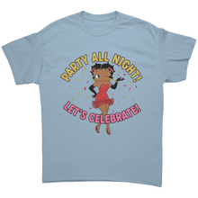 Load image into Gallery viewer, Betty_Boop_Shirt_Birthday_Party_Tshirt_Light_Blue_Front_Mockup.png