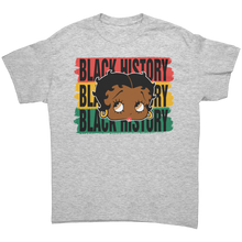 Load image into Gallery viewer, Betty_Boop_Shirt_Black_History_Shirt_B_Ash_Grey_Front_Mockup.png