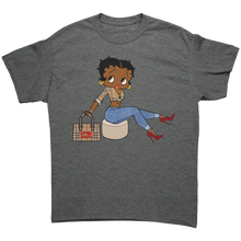 Load image into Gallery viewer, Betty_Boop_Shirt_Cute_Baddie_Streetwear_Graphite_Heather_Front_Mockup.png