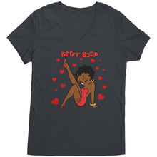 Load image into Gallery viewer, Betty Boop Shirt, Cute Betty Boop Tshirt, Betty Boop with Heart Shirt, Betty Boop Womens V-Neck, Betty Boop Womens Clothing, Christmas Gift