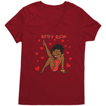 Load image into Gallery viewer, Betty Boop Shirt, Cute Betty Boop Tshirt, Betty Boop with Heart Shirt, Betty Boop Womens V-Neck, Betty Boop Womens Clothing, Christmas Gift