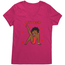 Load image into Gallery viewer, Betty Boop Shirt, Cute Betty Boop Tshirt, Betty Boop with Heart Shirt, Betty Boop Womens V-Neck, Betty Boop Womens Clothing, Christmas Gift