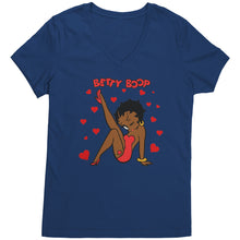 Load image into Gallery viewer, Betty Boop Shirt, Cute Betty Boop Tshirt, Betty Boop with Heart Shirt, Betty Boop Womens V-Neck, Betty Boop Womens Clothing, Christmas Gift