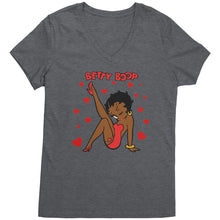 Load image into Gallery viewer, Betty Boop Shirt, Cute Betty Boop Tshirt, Betty Boop with Heart Shirt, Betty Boop Womens V-Neck, Betty Boop Womens Clothing, Christmas Gift