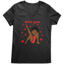 Load image into Gallery viewer, Betty Boop Shirt, Cute Betty Boop Tshirt, Betty Boop with Heart Shirt, Betty Boop Womens V-Neck, Betty Boop Womens Clothing, Christmas Gift