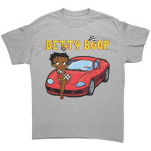 Load image into Gallery viewer, Betty_Boop_Shirt_Drag_Racing_Shirt_Car_Sport_Grey_Front_Mockup.png