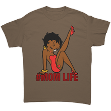 Load image into Gallery viewer, Betty_Boop_Shirt_Mom_Life_Shirt_Betty__Brown_Savana_Front_Mockup.png