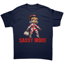 Load image into Gallery viewer, Betty_Boop_Shirt_Sassy_Shirt_Sassy_Mod_Navy_Front_Mockup.png