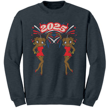 Load image into Gallery viewer, Betty Boop Sweatshirt, 2025 New Year Sweatshirt, Betty Boop Womens Sweatshirt, Christmas Sweatshirt, Womens Clothing, Christmas Gift For Her