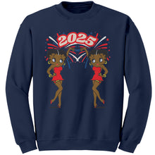 Load image into Gallery viewer, Betty Boop Sweatshirt, 2025 New Year Sweatshirt, Betty Boop Womens Sweatshirt, Christmas Sweatshirt, Womens Clothing, Christmas Gift For Her