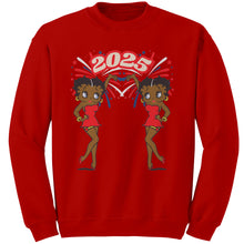 Load image into Gallery viewer, Betty Boop Sweatshirt, 2025 New Year Sweatshirt, Betty Boop Womens Sweatshirt, Christmas Sweatshirt, Womens Clothing, Christmas Gift For Her