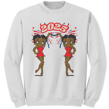 Load image into Gallery viewer, Betty Boop Sweatshirt, 2025 New Year Sweatshirt, Betty Boop Womens Sweatshirt, Christmas Sweatshirt, Womens Clothing, Christmas Gift For Her