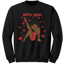 Load image into Gallery viewer, Betty Boop Sweatshirt, Betty Boop with Heart Sweatshirt, Betty Boop Womens Sweatshirt, Christmas Sweatshirt, Womens Clothing, Christmas Gift