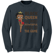 Load image into Gallery viewer, Betty_Boop_Sweatshirt_Black_Girl_Sweats_Dark_Heather_Mockup.png