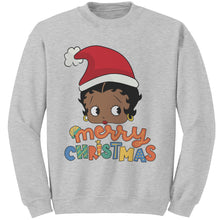 Load image into Gallery viewer, Betty Boop Sweatshirt, Christmas Sweatshirt, Santa Design Betty Boop Christmas Sweatshirt, Christmas Gifts, Holiday Sweatshirt, Winter Gift