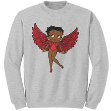 Load image into Gallery viewer, Betty Boop Sweatshirt, Christmas Sweatshirt, Betty Boop Womens Sweatshirt, Betty Boop with Angel Wings Sweatshirt, Christmas Gift For Her