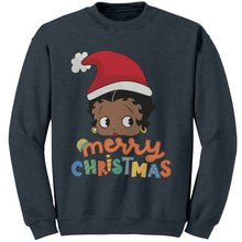 Load image into Gallery viewer, Betty Boop Sweatshirt, Christmas Sweatshirt, Santa Design Betty Boop Christmas Sweatshirt, Christmas Gifts, Holiday Sweatshirt, Winter Gift