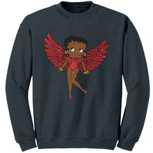 Load image into Gallery viewer, Betty Boop Sweatshirt, Christmas Sweatshirt, Betty Boop Womens Sweatshirt, Betty Boop with Angel Wings Sweatshirt, Christmas Gift For Her