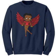 Load image into Gallery viewer, Betty Boop Sweatshirt, Christmas Sweatshirt, Betty Boop Womens Sweatshirt, Betty Boop with Angel Wings Sweatshirt, Christmas Gift For Her