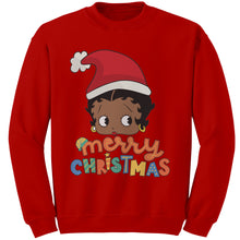Load image into Gallery viewer, Betty Boop Sweatshirt, Christmas Sweatshirt, Santa Design Betty Boop Christmas Sweatshirt, Christmas Gifts, Holiday Sweatshirt, Winter Gift