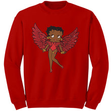 Load image into Gallery viewer, Betty Boop Sweatshirt, Christmas Sweatshirt, Betty Boop Womens Sweatshirt, Betty Boop with Angel Wings Sweatshirt, Christmas Gift For Her