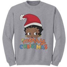 Load image into Gallery viewer, Betty Boop Sweatshirt, Christmas Sweatshirt, Santa Design Betty Boop Christmas Sweatshirt, Christmas Gifts, Holiday Sweatshirt, Winter Gift
