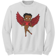 Load image into Gallery viewer, Betty Boop Sweatshirt, Christmas Sweatshirt, Betty Boop Womens Sweatshirt, Betty Boop with Angel Wings Sweatshirt, Christmas Gift For Her