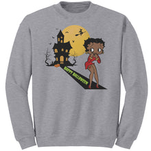 Load image into Gallery viewer, Betty Boop Sweatshirt, Cute Betty Boop Halloween Sweatshirt, Spooky Season Sweatshirt, Funny Halloween Gift For Her Betty Boop Womens Shirt