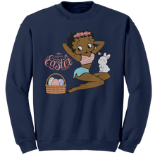 Load image into Gallery viewer, Betty_Boop_Sweatshirt_Cute_Easter_Sweat_Navy_Mockup.png
