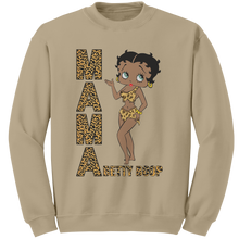 Load image into Gallery viewer, Betty_Boop_Sweatshirt_Leopard_Print_Mam_Sand_Mockup.png