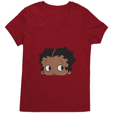 Load image into Gallery viewer, Betty Boop T-Shirt, Betty Boop Shirt Gifts for Her, Black Women T-Shirt, Black Pride Tee, Birthday Gifts, Cute Black Girl Womens V-Neck