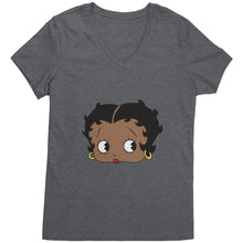 Load image into Gallery viewer, Betty Boop T-Shirt, Betty Boop Shirt Gifts for Her, Black Women T-Shirt, Black Pride Tee, Birthday Gifts, Cute Black Girl Womens V-Neck