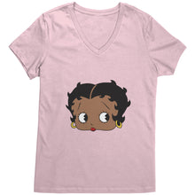 Load image into Gallery viewer, Betty Boop T-Shirt, Betty Boop Shirt Gifts for Her, Black Women T-Shirt, Black Pride Tee, Birthday Gifts, Cute Black Girl Womens V-Neck