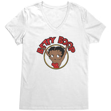 Load image into Gallery viewer, Betty Boop V-Neck Shirt, Cute Graphic Tee, Betty Boop T-Shirt, Women's Black Top, Christmas Gift for Her, Womens Clothing, Fun Retro Shirt