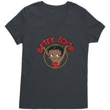 Load image into Gallery viewer, Betty Boop V-Neck Shirt, Cute Graphic Tee, Betty Boop T-Shirt, Women's Black Top, Christmas Gift for Her, Womens Clothing, Fun Retro Shirt