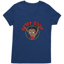 Load image into Gallery viewer, Betty Boop V-Neck Shirt, Cute Graphic Tee, Betty Boop T-Shirt, Women's Black Top, Christmas Gift for Her, Womens Clothing, Fun Retro Shirt
