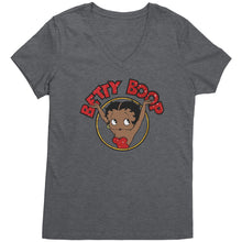 Load image into Gallery viewer, Betty Boop V-Neck Shirt, Cute Graphic Tee, Betty Boop T-Shirt, Women's Black Top, Christmas Gift for Her, Womens Clothing, Fun Retro Shirt